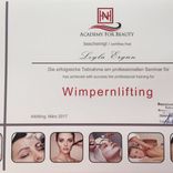 Zertifikat für Wimpernlifting