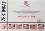 Zertifikat für Wimpernlifting